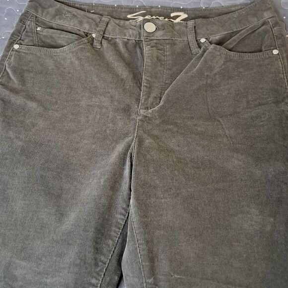 Seven7 Gray Ultra High Rise Skinny corduroy pants size 12 - Picture 2 of 6